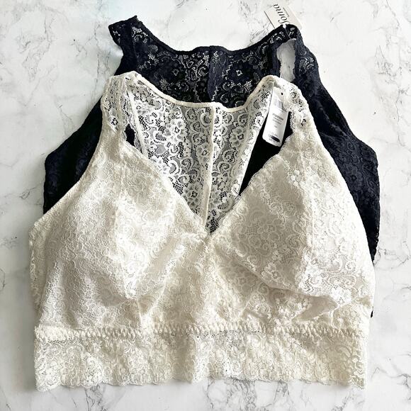 2 Soma Lace Racerback Bralettes Women’s Size XXL white and black NEW - Picture 2 of 10